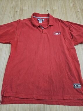 Starter Montreal Canadiens Red Polo Shirt - Men's XL 90's